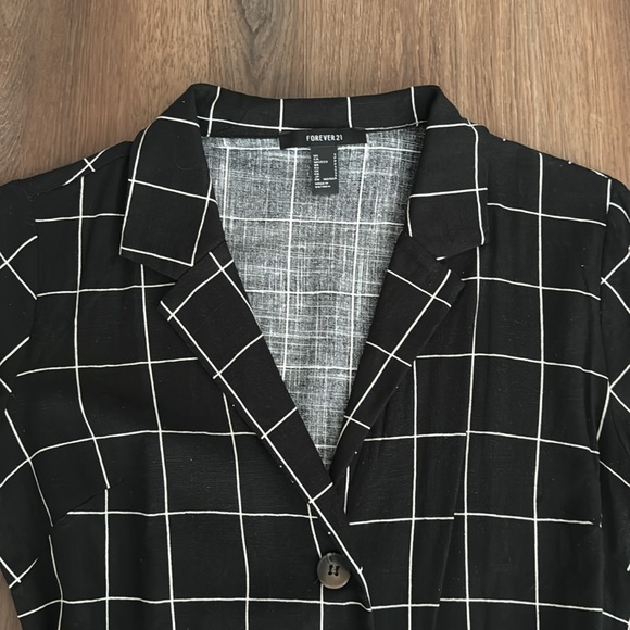 Cuffed Grid Print Romper from Forever 21 - Picture 3 of 5